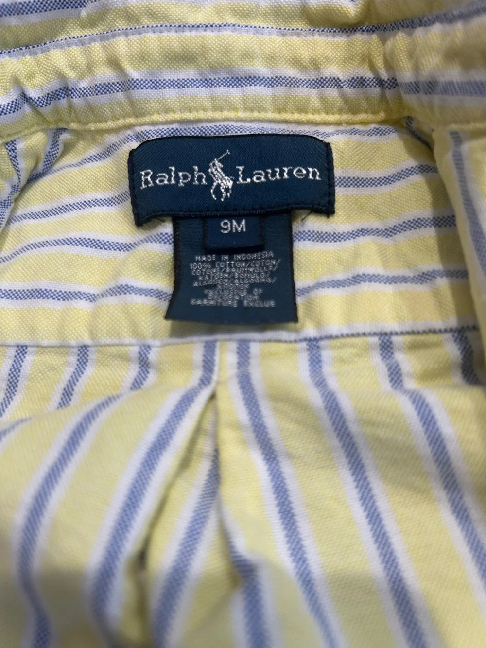 Ralph Lauren Kids Blue Knit Pullover with Green & Yellow Button-Downs